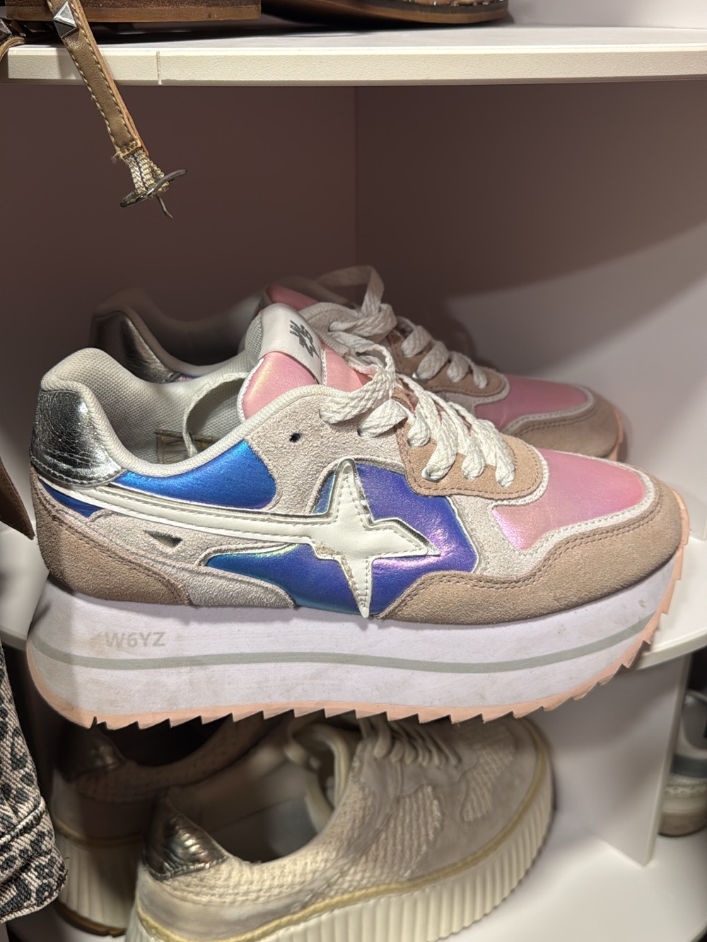 Women’s Pink & Blue Platform Sneaker